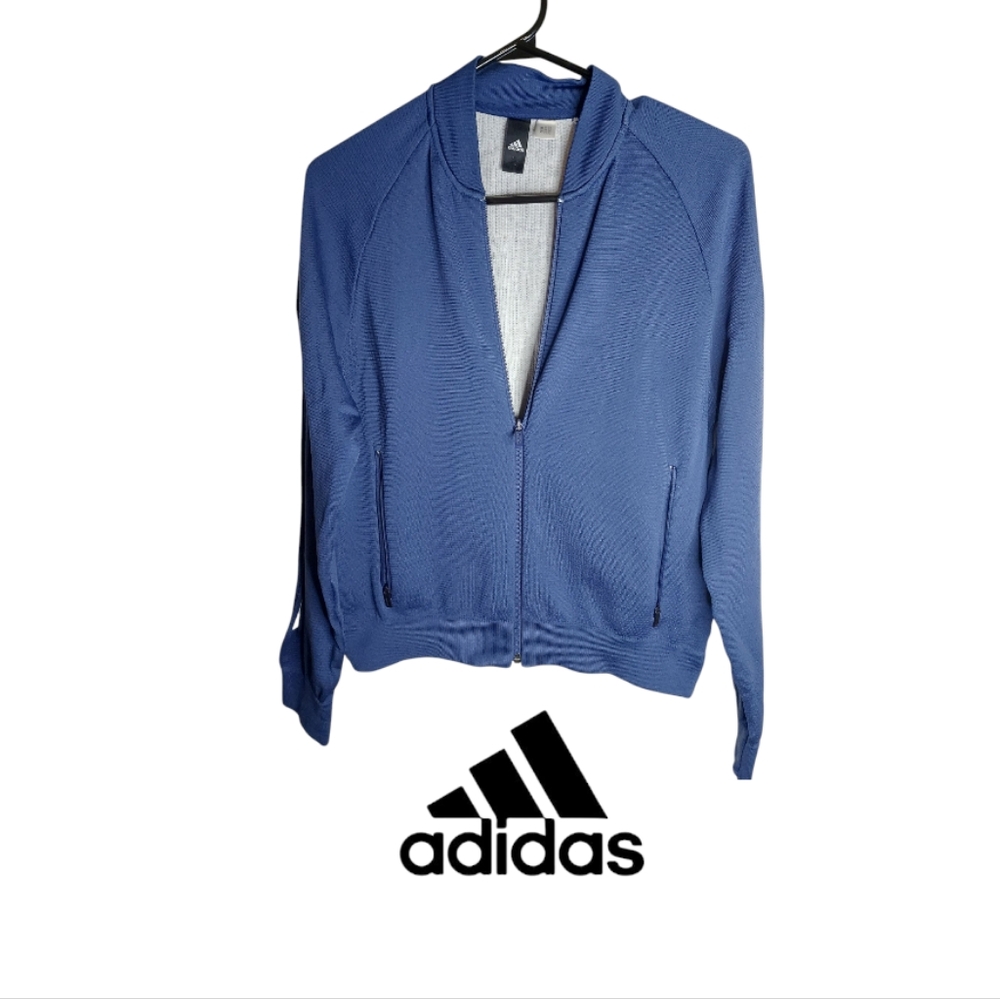 Adidas Blue Knit Super Stretch Zip Jacket